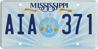 MS license plate AIA371