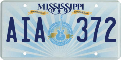 MS license plate AIA372