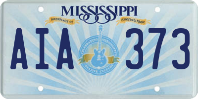 MS license plate AIA373