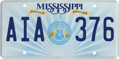 MS license plate AIA376
