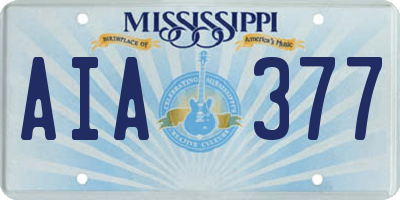 MS license plate AIA377