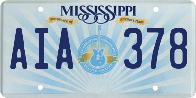 MS license plate AIA378