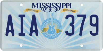 MS license plate AIA379