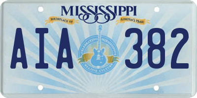 MS license plate AIA382