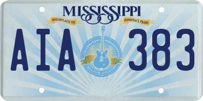 MS license plate AIA383