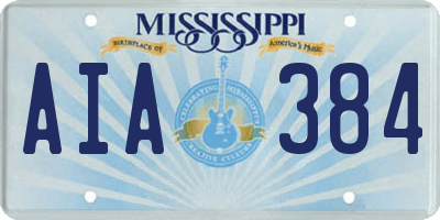 MS license plate AIA384