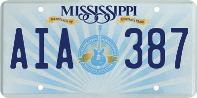 MS license plate AIA387