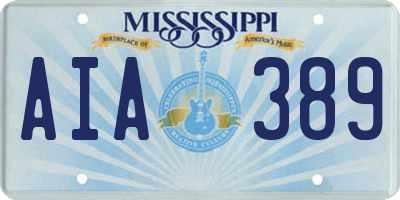 MS license plate AIA389