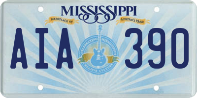 MS license plate AIA390