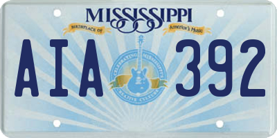 MS license plate AIA392