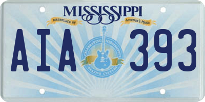 MS license plate AIA393