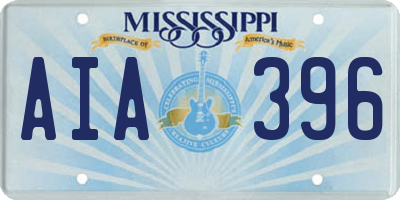 MS license plate AIA396