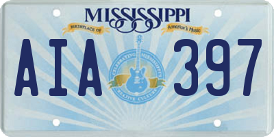 MS license plate AIA397