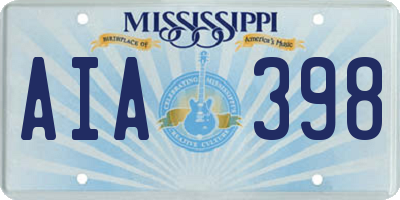 MS license plate AIA398
