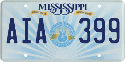 MS license plate AIA399