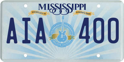 MS license plate AIA400