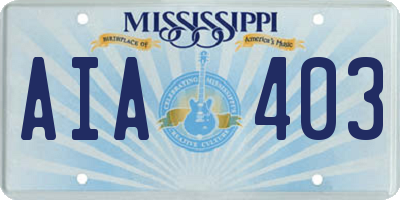 MS license plate AIA403