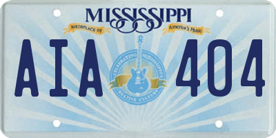 MS license plate AIA404