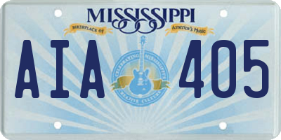 MS license plate AIA405