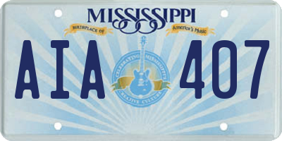 MS license plate AIA407