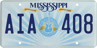 MS license plate AIA408