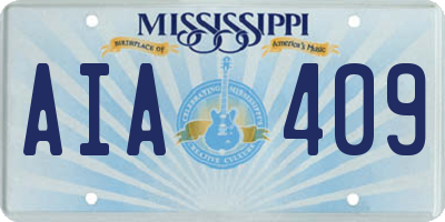 MS license plate AIA409