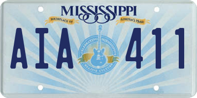 MS license plate AIA411