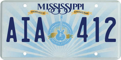 MS license plate AIA412