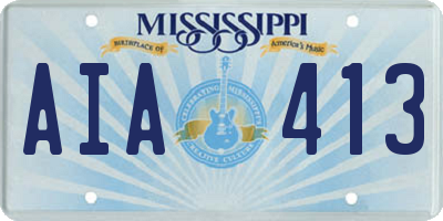 MS license plate AIA413