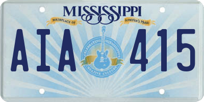MS license plate AIA415