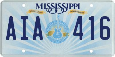 MS license plate AIA416