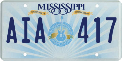 MS license plate AIA417