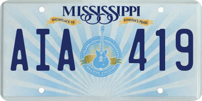 MS license plate AIA419