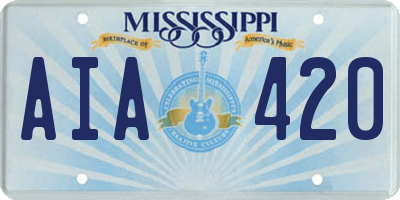 MS license plate AIA420