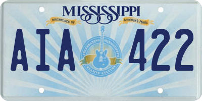 MS license plate AIA422