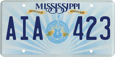 MS license plate AIA423