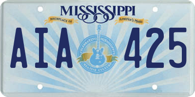 MS license plate AIA425