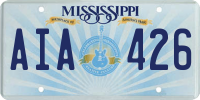 MS license plate AIA426