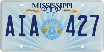 MS license plate AIA427