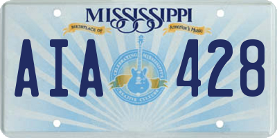 MS license plate AIA428