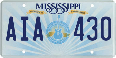 MS license plate AIA430
