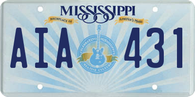MS license plate AIA431