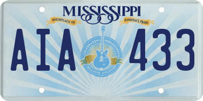 MS license plate AIA433