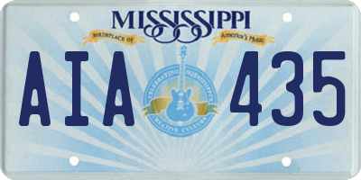 MS license plate AIA435