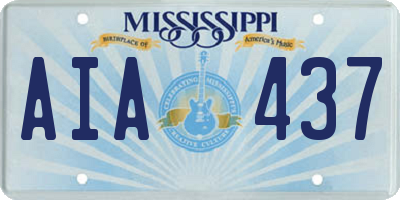 MS license plate AIA437
