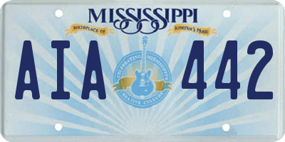 MS license plate AIA442