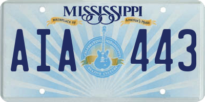 MS license plate AIA443