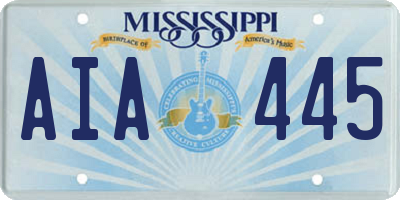 MS license plate AIA445
