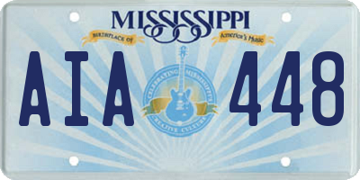 MS license plate AIA448