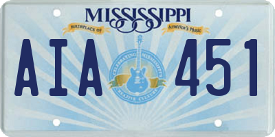 MS license plate AIA451